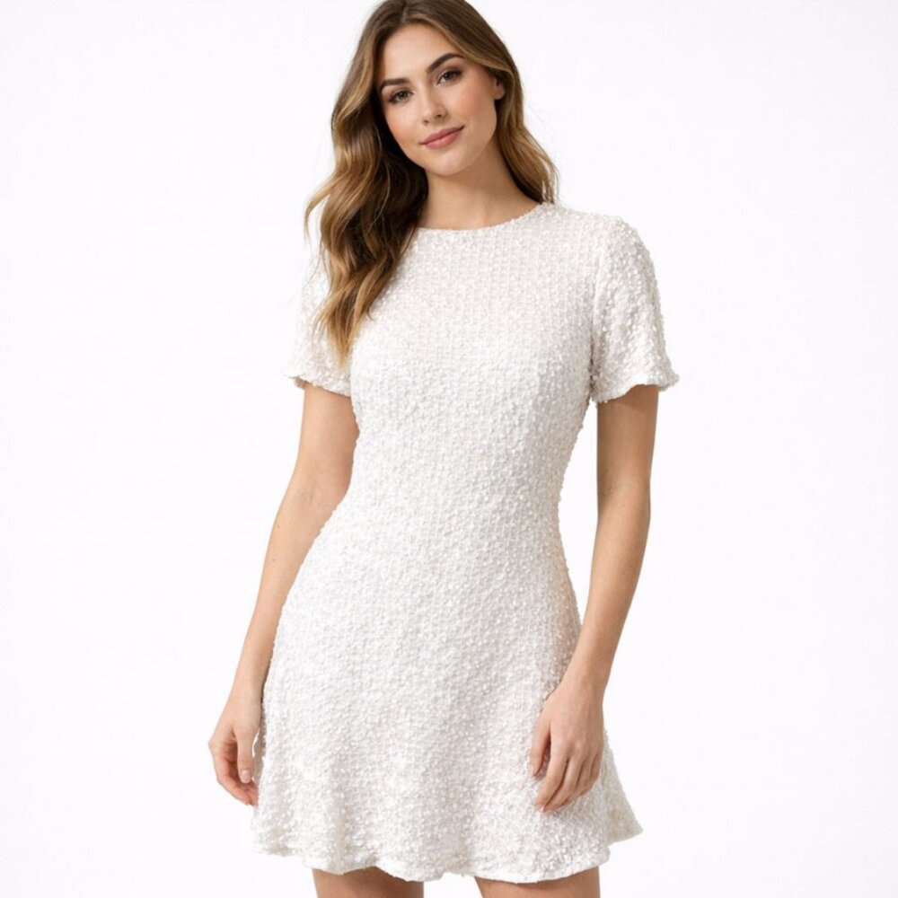 MORRISDAY the Label “White Princess” Textured Mini Dress – US Size Medium - NWT